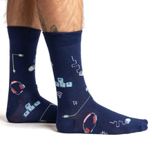 Load image into Gallery viewer, Life in the Fast LAN - Men&#39;s Crew Socks by Sock it to Me
