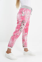 Load image into Gallery viewer, Italian Stretch Cotton Trousers ~ Floral Fuschia
