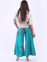 Load image into Gallery viewer, Italian Linen Palazzo Pants &#39;Tori&#39; Teal Sz 10-16
