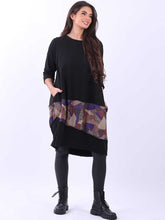 Load image into Gallery viewer, Italian Cotton Slouch Sparkle Dress Purple Sz 12-20
