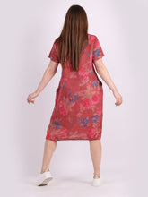 Load image into Gallery viewer, Italian Classic Shift Rose Rust Linen Dress Sz 10-16
