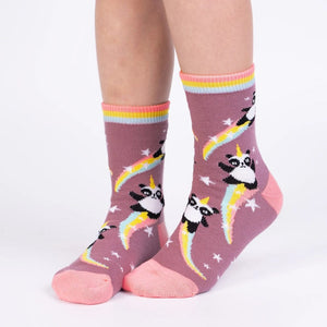 Pandacorn Crew Socks ~ Sock it to Me ~ Fit 7-10yrs, Sz 1-5