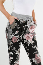 Load image into Gallery viewer, Italian Stretch Cotton Trousers Dusky Rose Black
