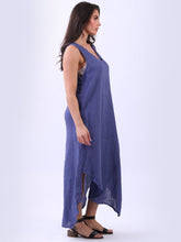 Load image into Gallery viewer, Made in Italy V Neck Sleeveless Plain Maxi Dress ~ Denim
