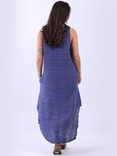 Load image into Gallery viewer, Made in Italy V Neck Sleeveless Plain Maxi Dress ~ Denim

