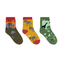 Load image into Gallery viewer, Rhino-Corn 3-Pack Kids Crew Socks ~ Sock it to Me ~ Two Sizes
