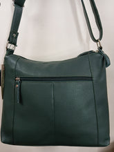 Load image into Gallery viewer, Greenwood Leather Savannah Woven Detail Crossbody Bag ~ Sea Green
