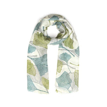 Load image into Gallery viewer, Autumn Gingko Leaf ~ Cotton/Modal Wearable Art Scarf
