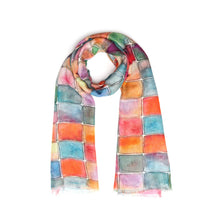 Load image into Gallery viewer, Rainbow Tiles Cotton/Modal Designer Scarf
