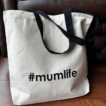 Load image into Gallery viewer, Canvas Tote by Nutmeg Creative - #mumlife
