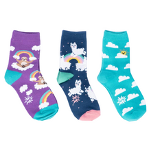 Load image into Gallery viewer, Sloth Dreams 3-Pack Kids Crew Socks ~ Sock it to Me ~ Two Sizes
