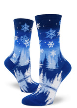 Load image into Gallery viewer, Snowflakes - Ladies Crew by Modsocks

