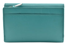 Load image into Gallery viewer, Sophia Tri Fold Purse Turquoise w/extra Card Slots - Mala Leather
