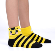 Load image into Gallery viewer, Bee-ing Happy - Kids Turn Cuff Socks - by Sock it to Me

