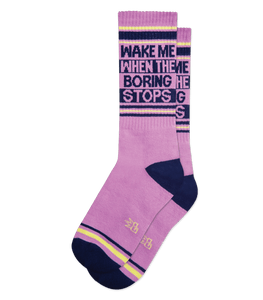 Wake Me When...  Crew Socks by Gumball Poodle