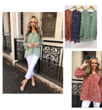 Load image into Gallery viewer, Patterned V Neck Blouse
