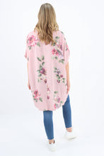Load image into Gallery viewer, Italian Linen Floral Tunic Dress Pink Free Size
