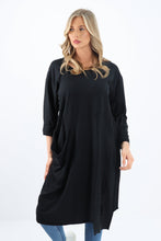 Load image into Gallery viewer, Italian Cotton Midi Dress Black Sz 8-16
