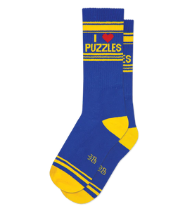 I ❤ Puzzles Crew Socks by Gumball Poodle