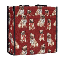 Load image into Gallery viewer, Tapestry Shopper Bag - Red Pug
