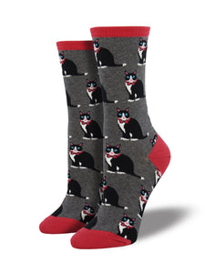 Tuxedo Cats - Ladies Crew Socks by Socksmith