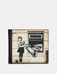 Banksy Cash Machine ~ Leather Wallet Black