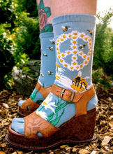 Load image into Gallery viewer, Give Bees a Chance - Ladies Crew by Modsocks
