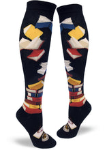 Load image into Gallery viewer, Bibliophile Black - Knee Highs by Modsocks
