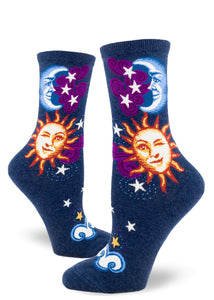 Celestial Sun & Moon - Ladies Crew by Modsocks