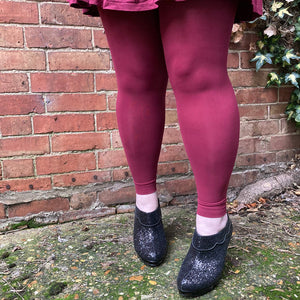 SNAG Footless Opaque Burgundy Tights – Jenoa NZ