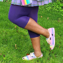 Load image into Gallery viewer, SNAG Capri Suffragette Purple Tights
