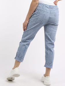 Italian Camo Stripe Blue Trousers Sz 10-16