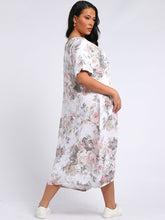 Load image into Gallery viewer, Italian Tie Pocket Soft Floral White Linen Dress Sz 16 - 22
