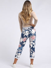 Load image into Gallery viewer, Italian Stretch Cotton Trousers Rose Dark Blue
