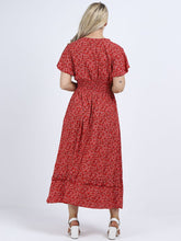 Load image into Gallery viewer, Italian Maxi Dress Daisy Red Sz 8-12
