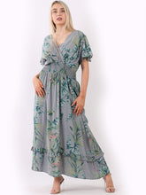 Load image into Gallery viewer, Italian Maxi Dress Garden Grey Sz 8-12
