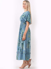 Load image into Gallery viewer, Italian Maxi Dress Garden Denim Sz 8-12
