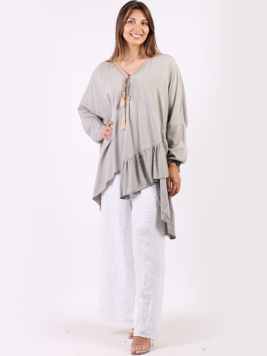 Italian Peasant Top Beige Sz 1424 Jenoa NZ