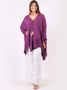 Italian Peasant Top Plum Sz 14-24