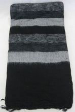 Load image into Gallery viewer, Nepalese Made Wool Throw - Black Grey Stripe
