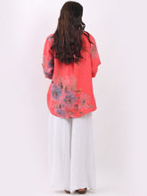 Load image into Gallery viewer, Italian Linen Floral Hi-Lo Top Coral Sz 10-16
