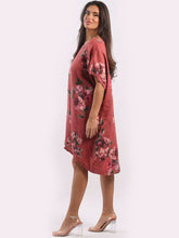 Load image into Gallery viewer, Italian Linen Floral Tunic Dress Sugar Poppy Free Size
