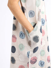 Load image into Gallery viewer, Italian Classic Shift Polka Dot Beige Linen Dress Sz 10-16

