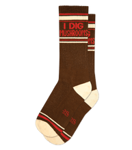 Load image into Gallery viewer, I Dig Mushrooms...  Crew Socks by Gumball Poodle
