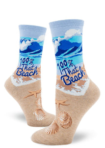 100% That Beach - Ladies Crew by Modsocks