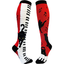 Load image into Gallery viewer, Piano Cat - Knee Highs by Modsocks
