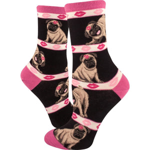 Pugs & Kisses - Ladies Crew by Modsocks