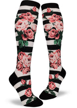 Load image into Gallery viewer, Romantic Rose Striped - Knee Highs by Modsocks
