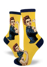 Load image into Gallery viewer, Rosie the Riveter - Ladies Crew by Modsocks
