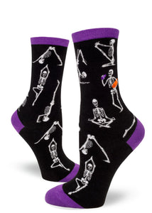 Skeleton Yoga - Ladies Crew by Modsocks